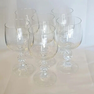 Set of Six Vintage Claudia Crystal Wine Glasses